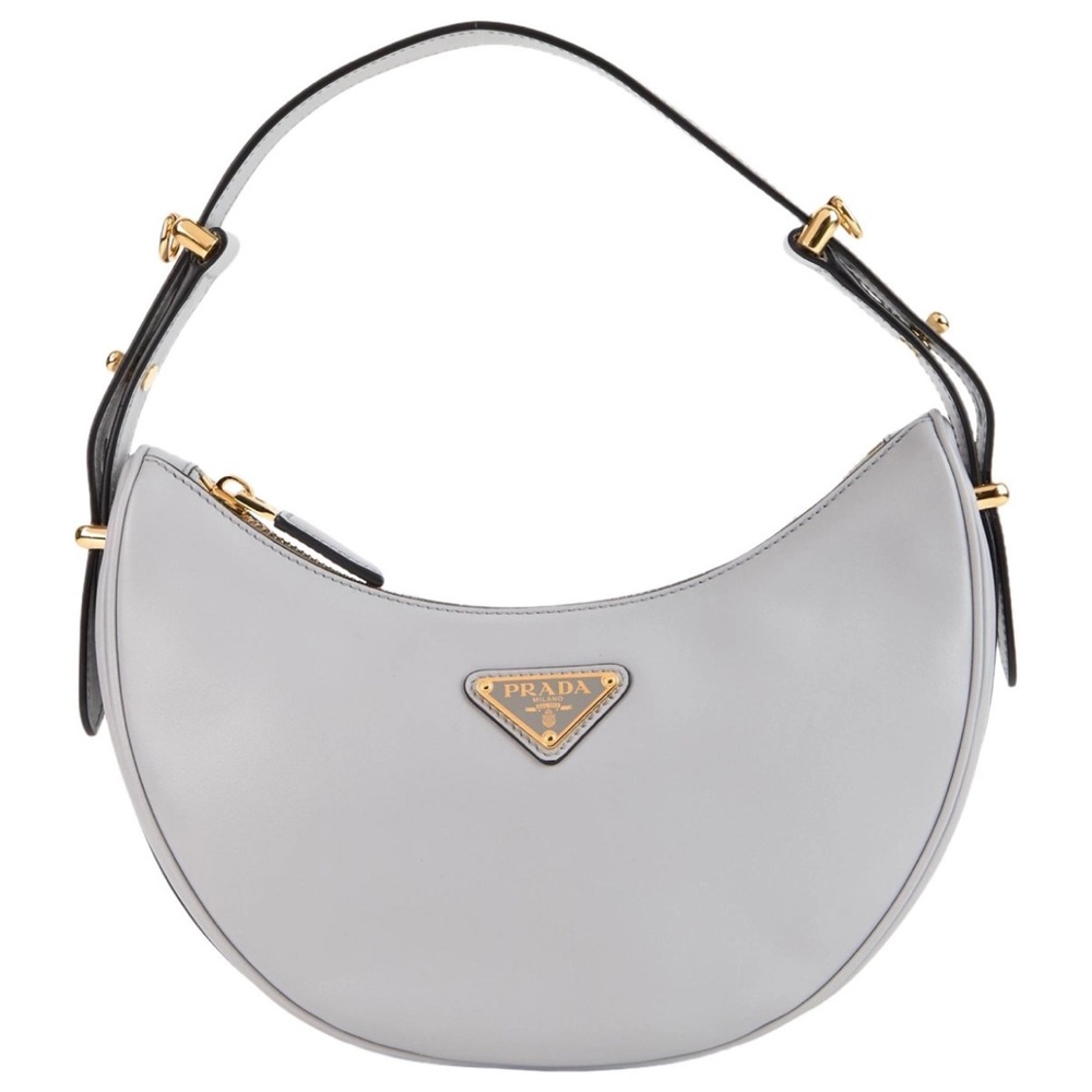 Prada Light Gray Leather Arque Bag